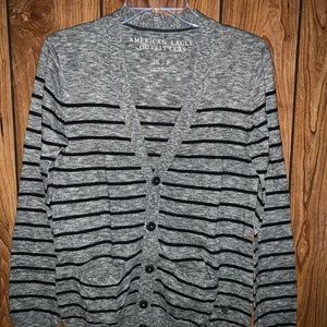 Men’s American Eagle Cardigan Grey Stripes Size S